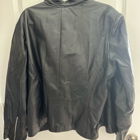 Oscar de la renta women’s leather moto jacket - Picture 3 of 4